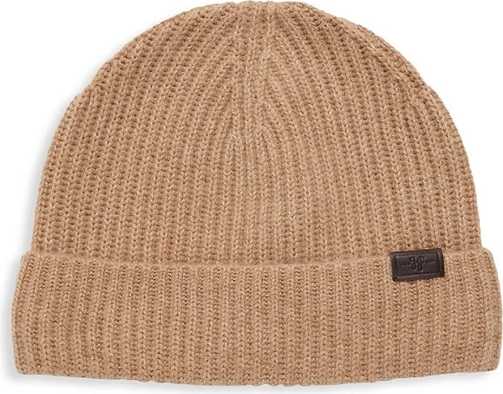 Cashmere Rib-Knit Beanie