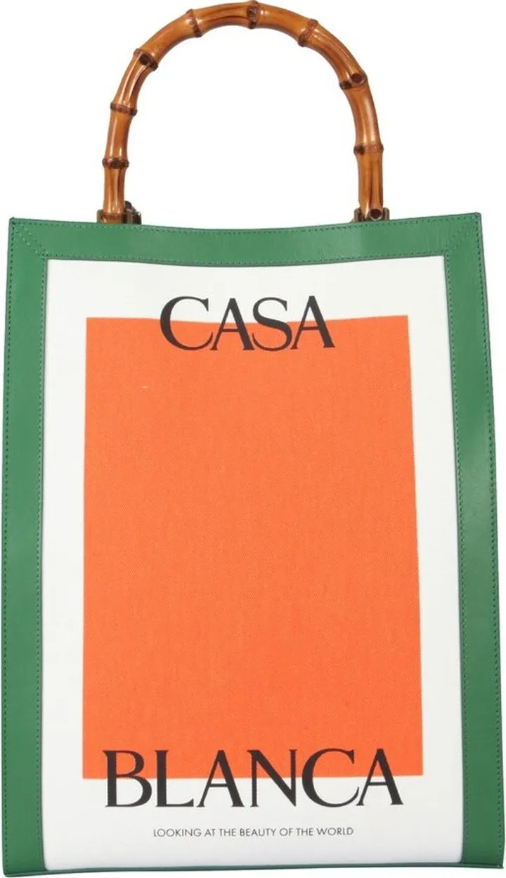 Casablanca Logo Print Color-Block Tote Bag