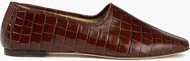 Petra croc-effect leather loafers