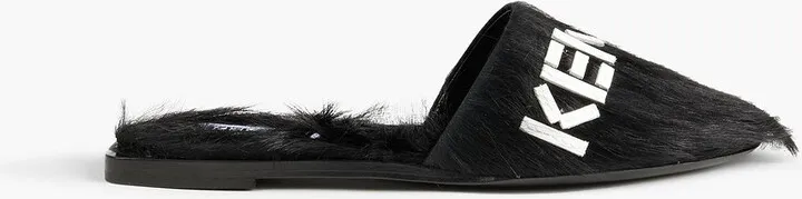 Logo-appliquéd shearling slippers