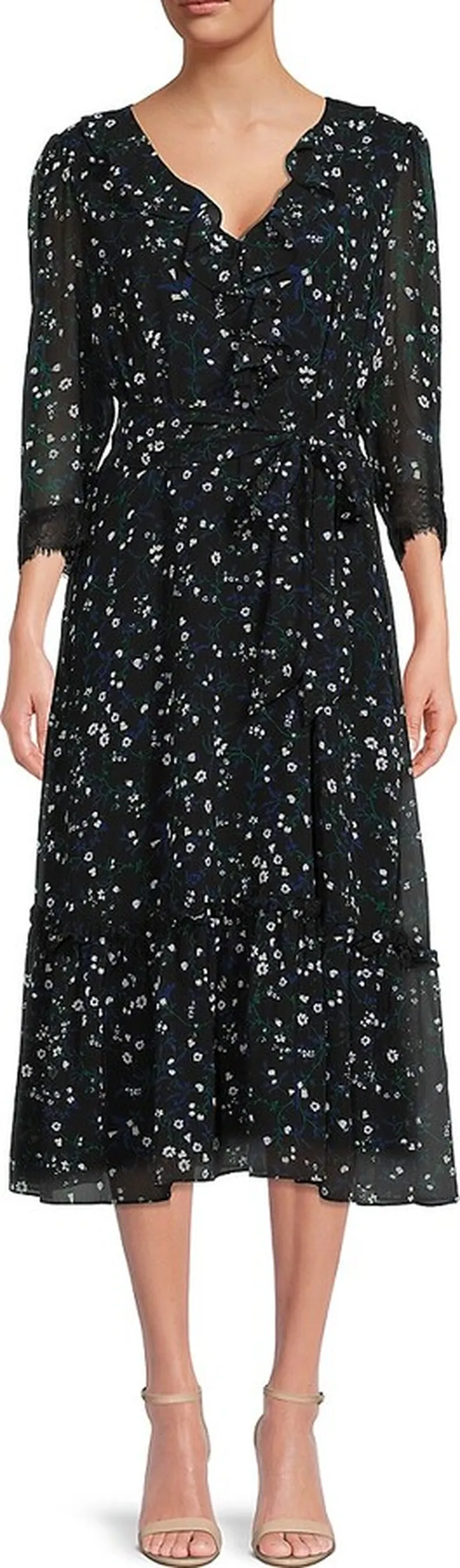 Floral Ruffle Midi Dress