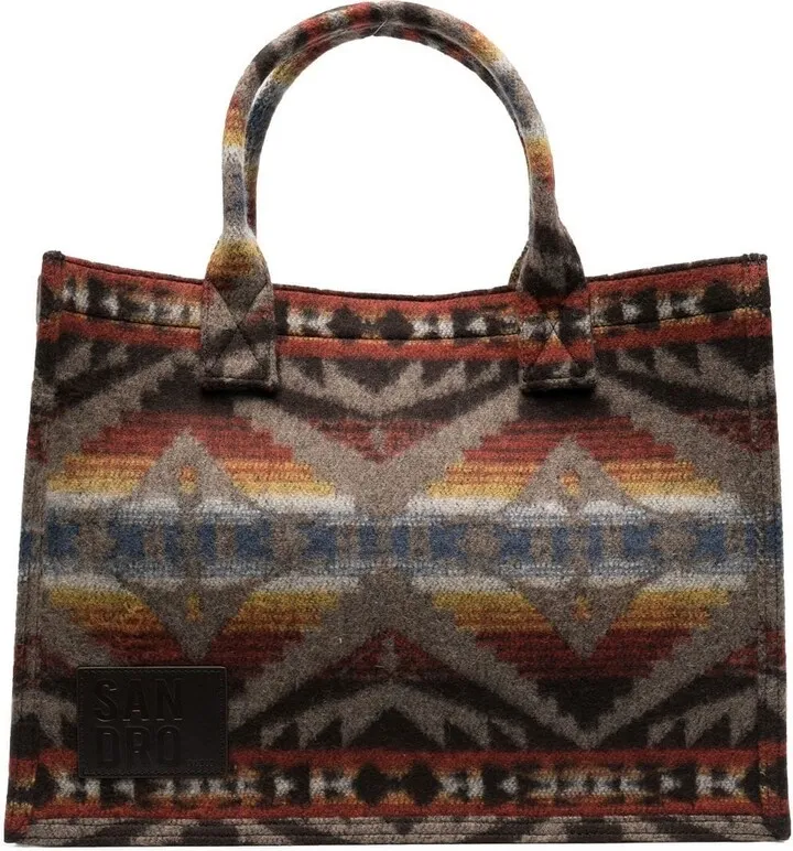 Canyon geometric-print tote bag