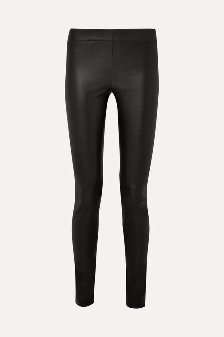 The Row - Moto Stretch-leather Leggings - Black