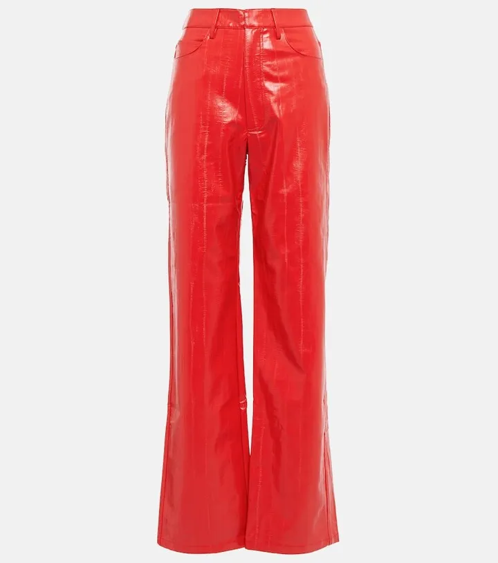 High-rise straight pants