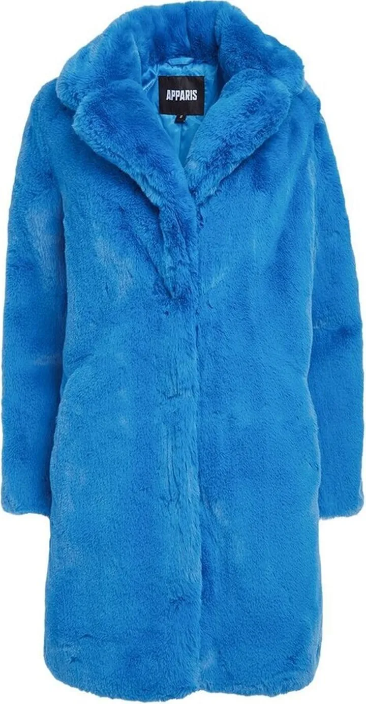 Faux-Fur Single-Breasted Button Coat