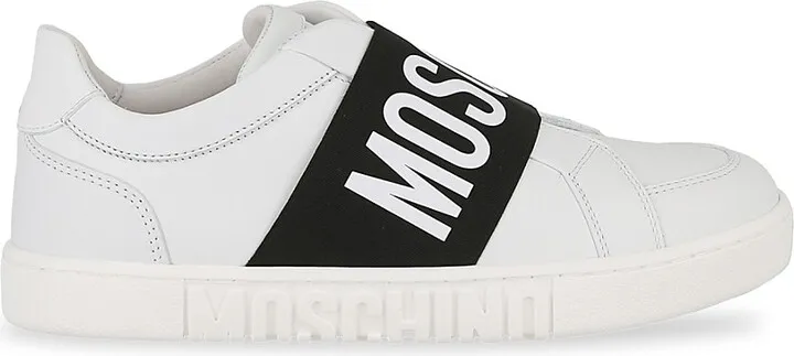 Logo Band Slip On Leather Sneakers
