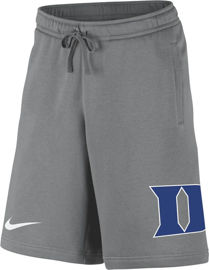 Nike Men's College Club Fleece Swoosh (Duke) Shorts in Grey