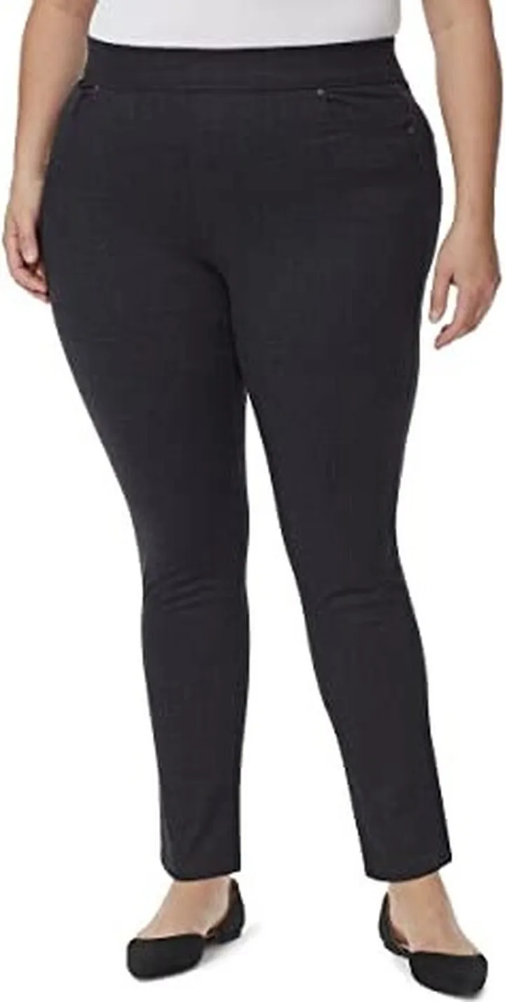 Gloria Vanderbilt Women's Plus Size Avery Ponte Slim Pull On Pant
