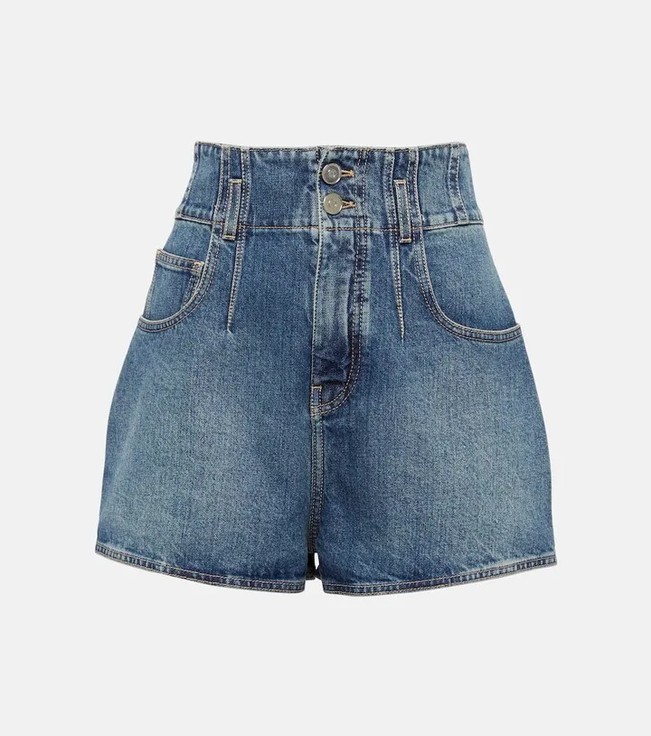 High-rise denim shorts