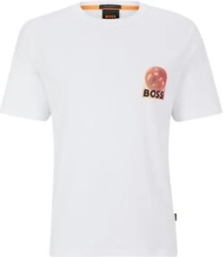 Cotton-jersey T-shirt with front and rear prints