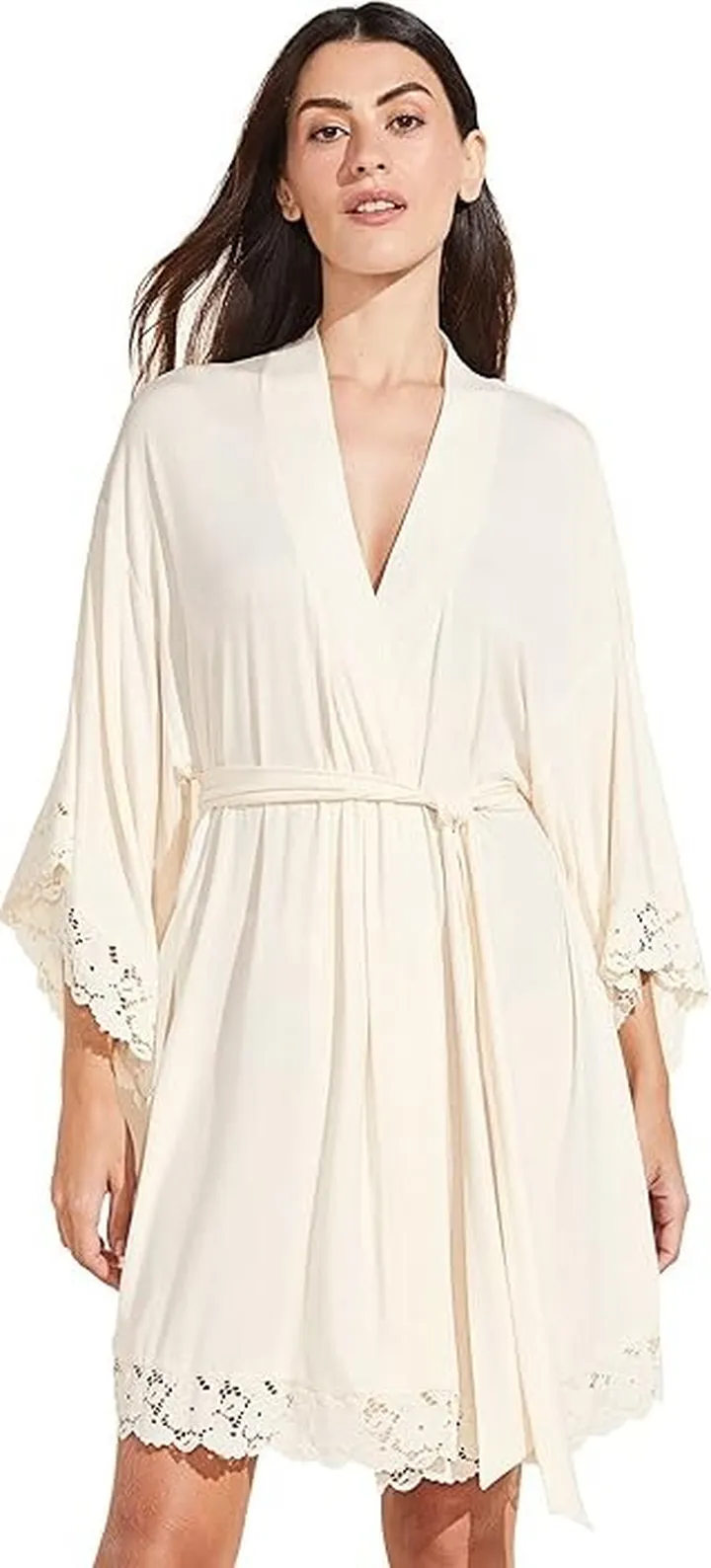 Eberjey Naya - The Mademoiselle Kimono Robe (Ivory) Women's Pajama