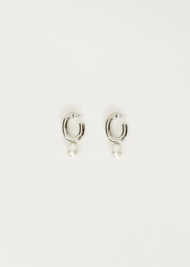 Pearl Egg Hoop Earrings