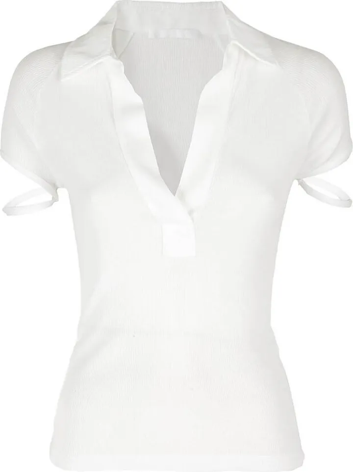Helmut Lang V-Neck Buttonless Polo Shirt