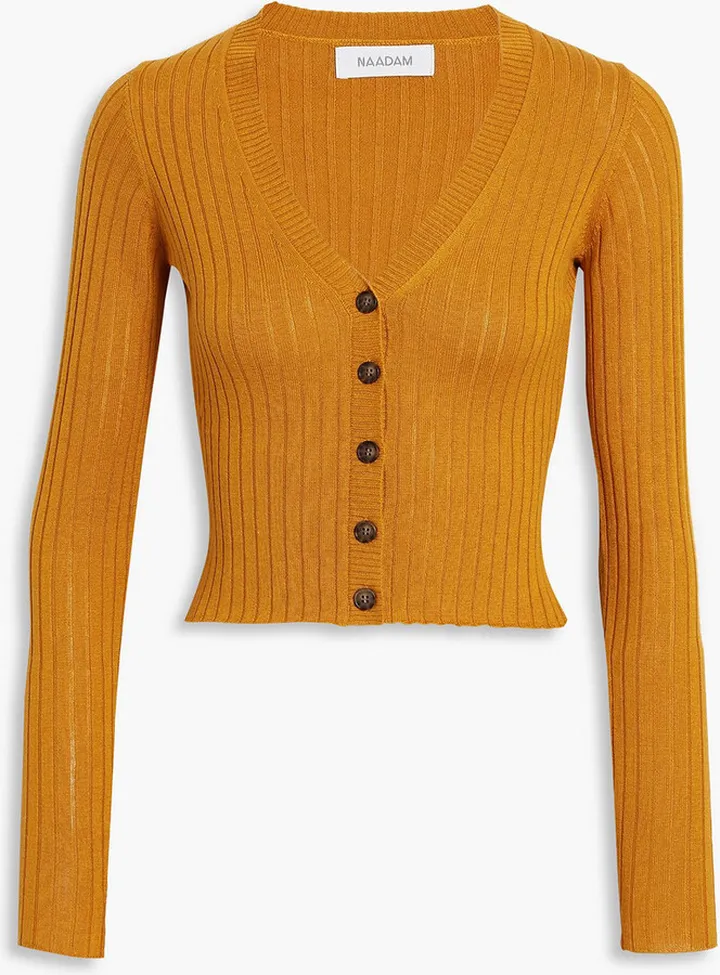 Ribbed silk and cashmere-blend cardigan