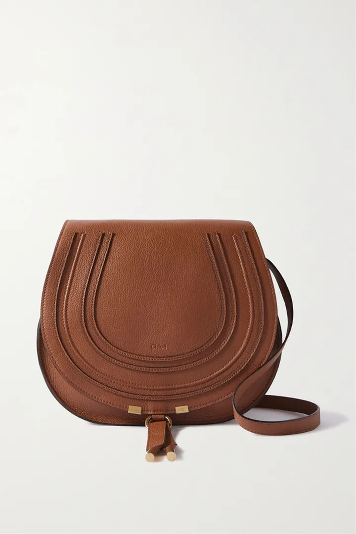 Chloé - + Net Sustain Marcie Medium Textured-leather Shoulder Bag - Brown