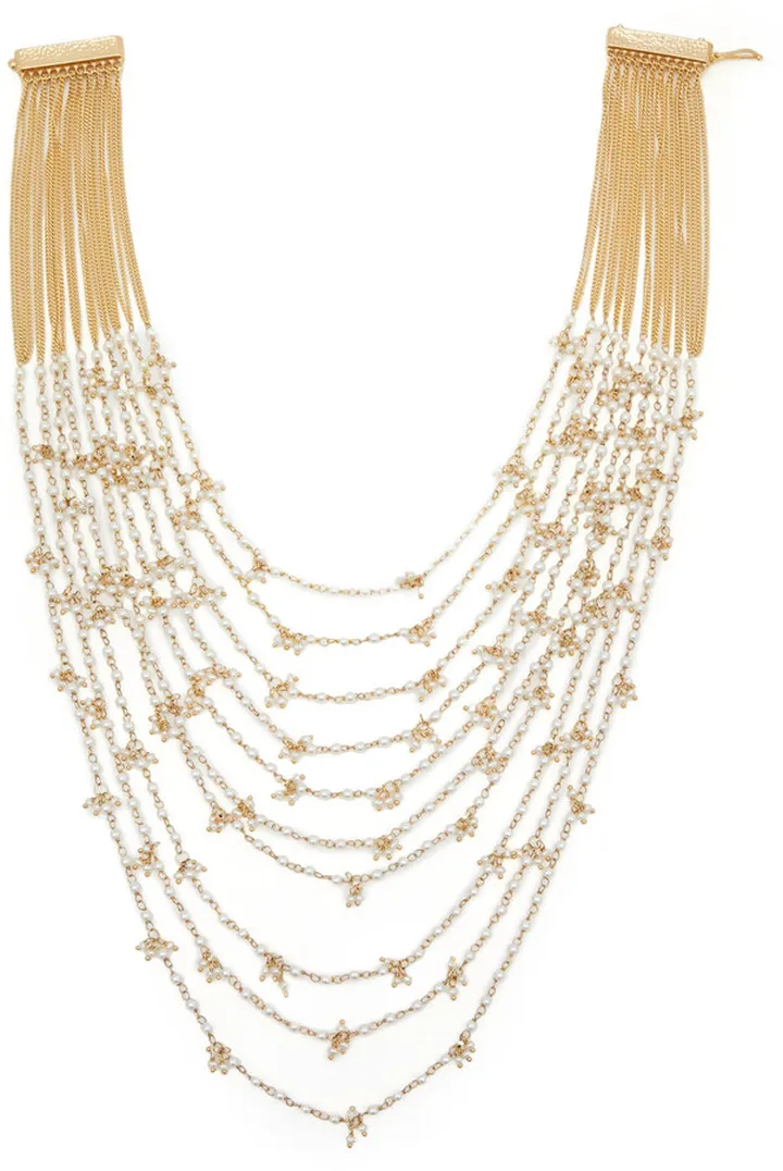 Gold-tone faux pearl necklace