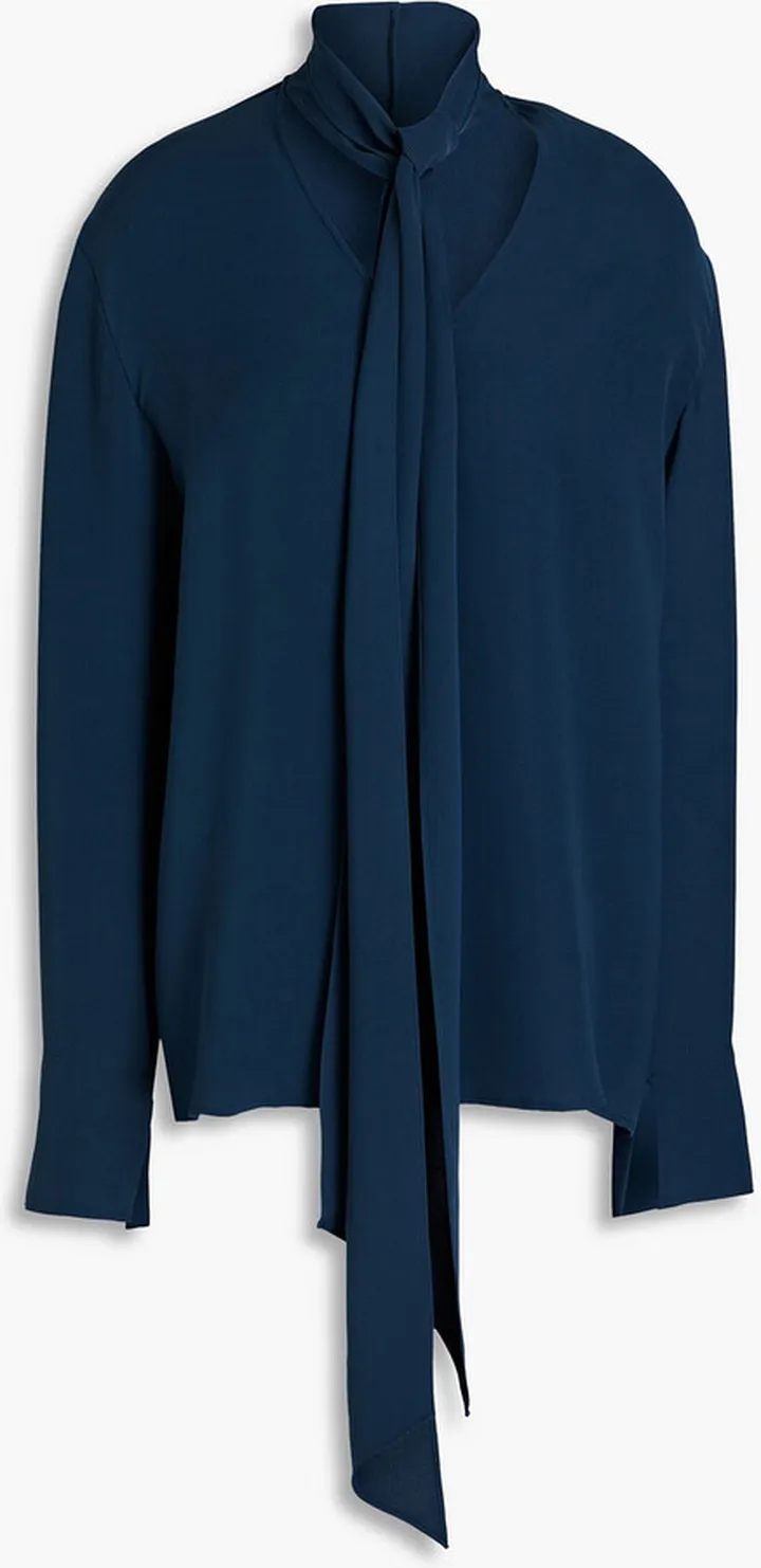 Bethan tie-neck silk crepe de chine blouse