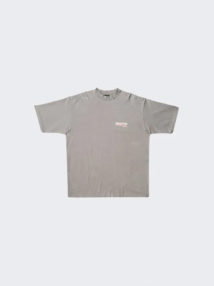 Political Campaign Large Fit T-shirt Grey