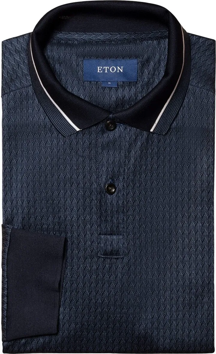 Men's Jacquard Long-Sleeve Polo Shirt