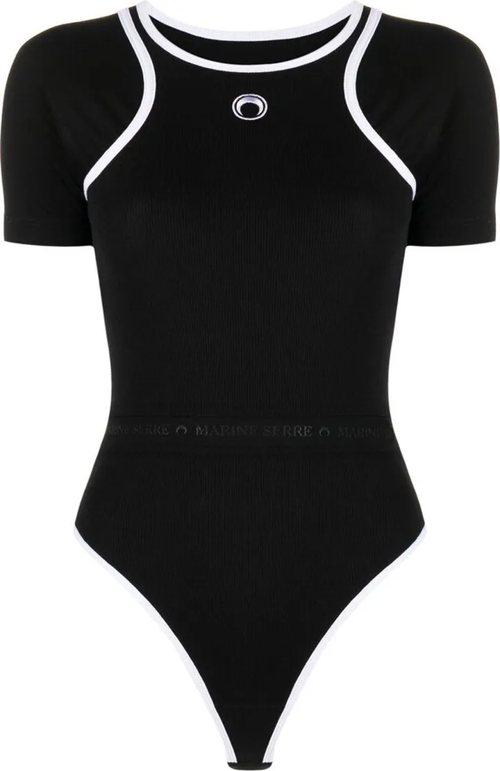 MARINE SERRE- Logo Organic Cotton Bodysuit