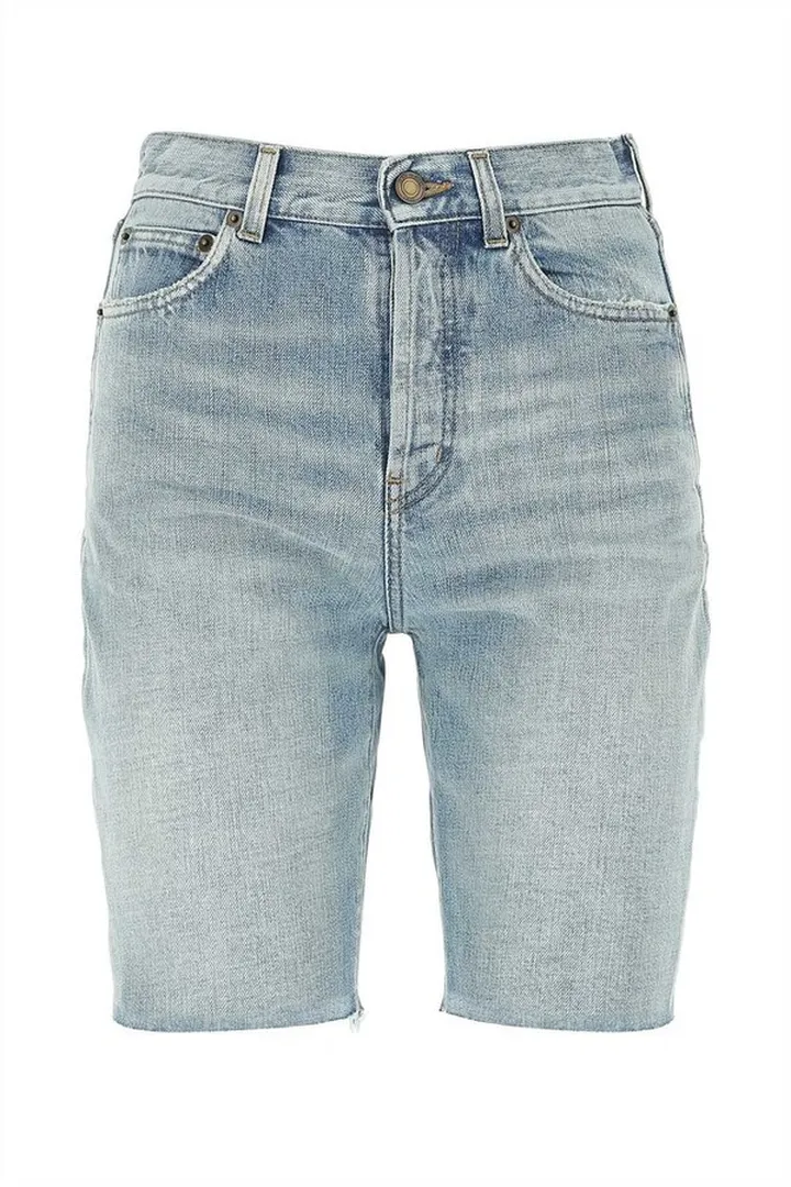 Saint Laurent High-Rise Denim Shorts