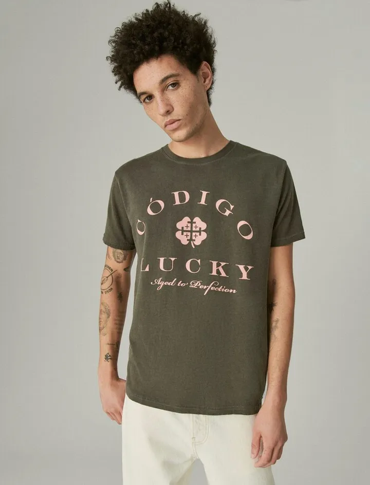 Lucky Brand Mens Codigo 1530 X Lucky Brand Clover Graphic Tee