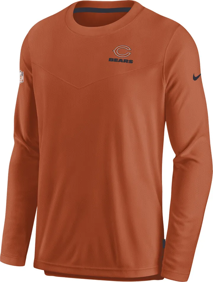 Nike Men's Dri-FIT Lockup (NFL Chicago Bears) Long-Sleeve Top in Orange
