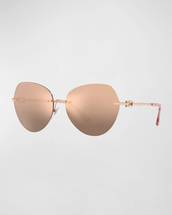 Mirrored Metal Butterfly Sunglasses