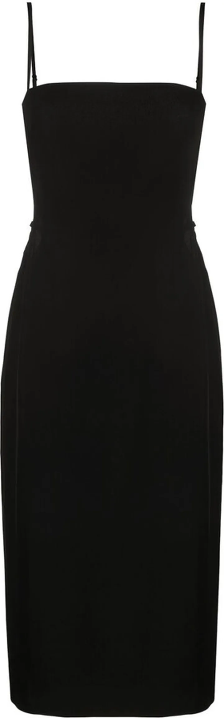 Black Urbain Square Neck Midi Dress