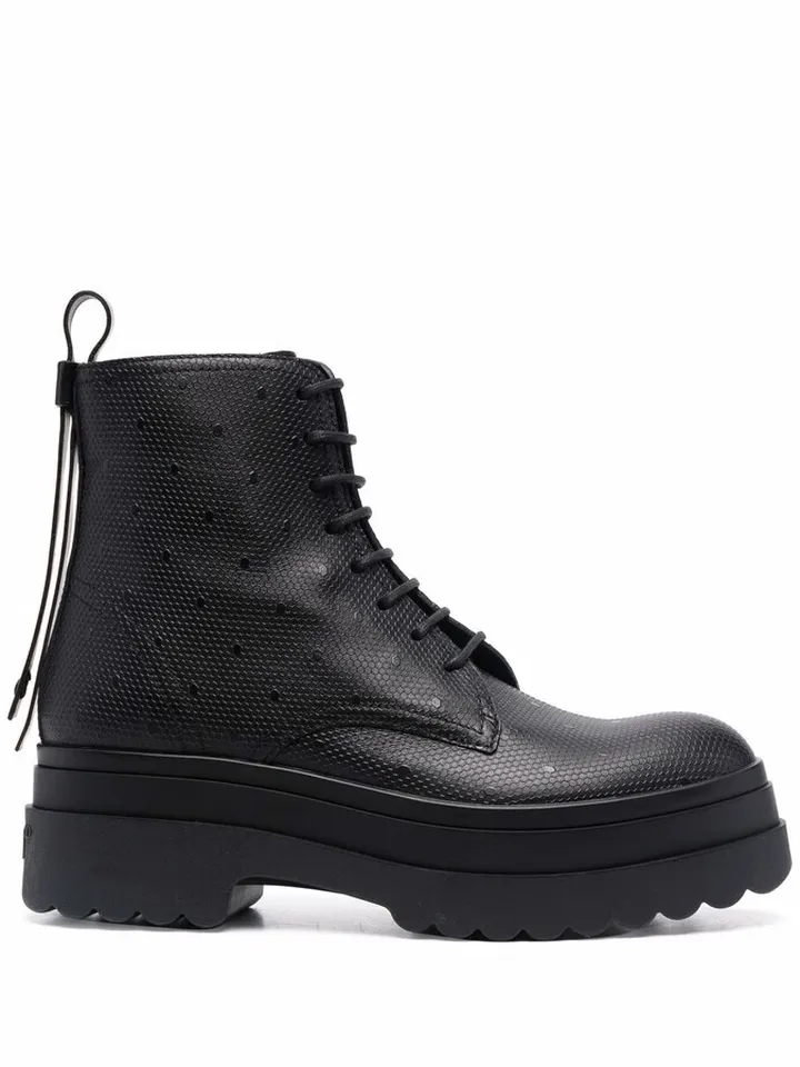 LYE(RED) point-d'esprit combat boots