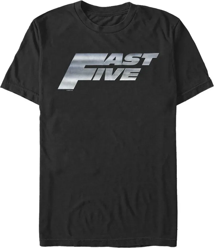 Men's Fast & Furious Fast Five Metal Logo T-Shirt - Black - X Large