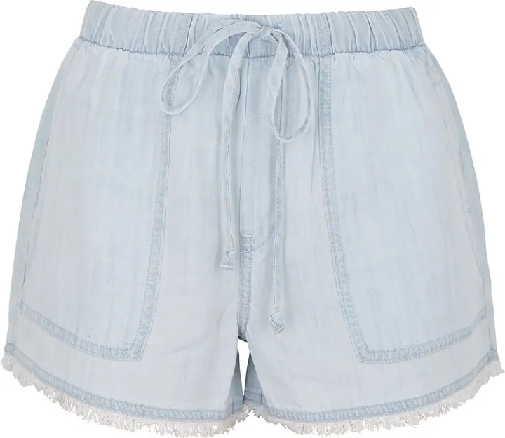 Bella Dahl Blue Frayed Chambray Shorts