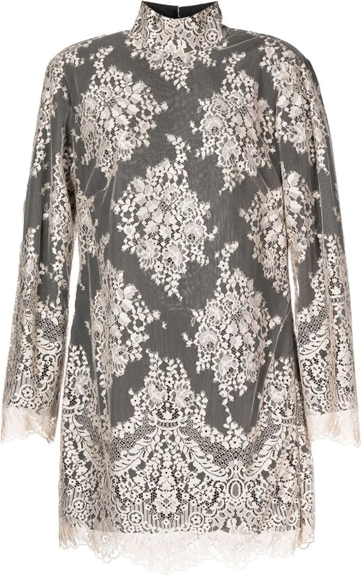 Open-Back Lace Mini Dress