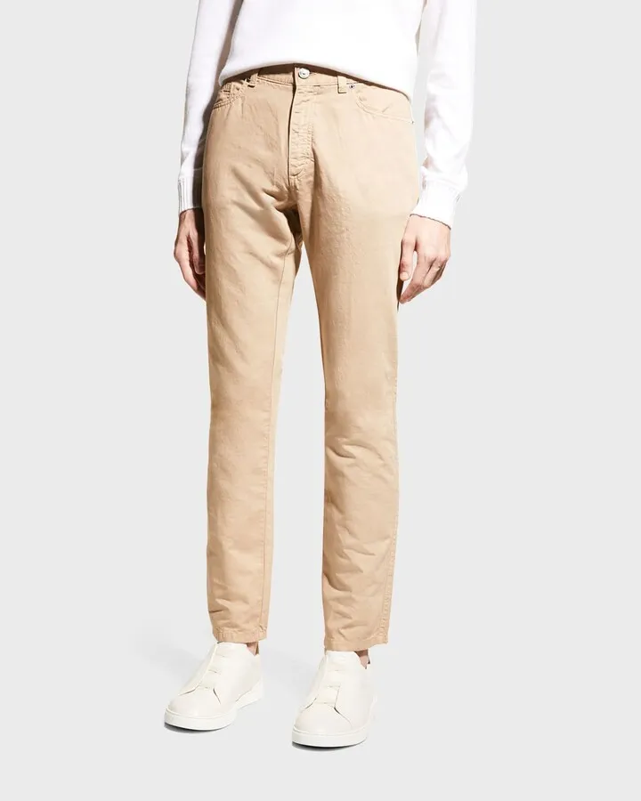 Men's Cotton-Linen 5-Pocket Pants