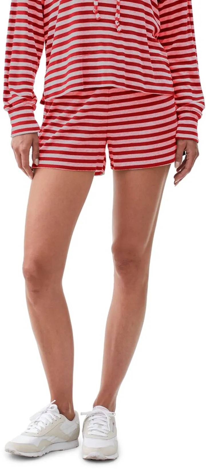 Sudie Stripe Cotton & Modal Blend Drawstring Shorts