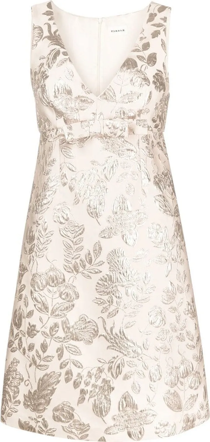 Floral-Embroidered Sleeveless Minidress