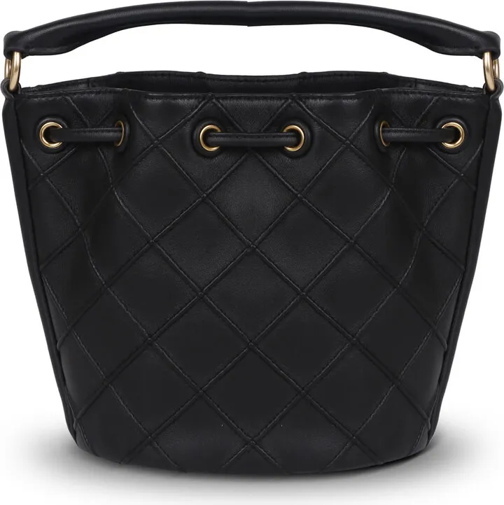 Tory Burch Diamond Quilting Design Small Bucket Bag