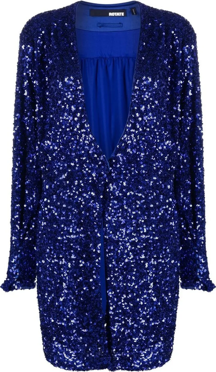 sequin-embellished V-neck wrap dress