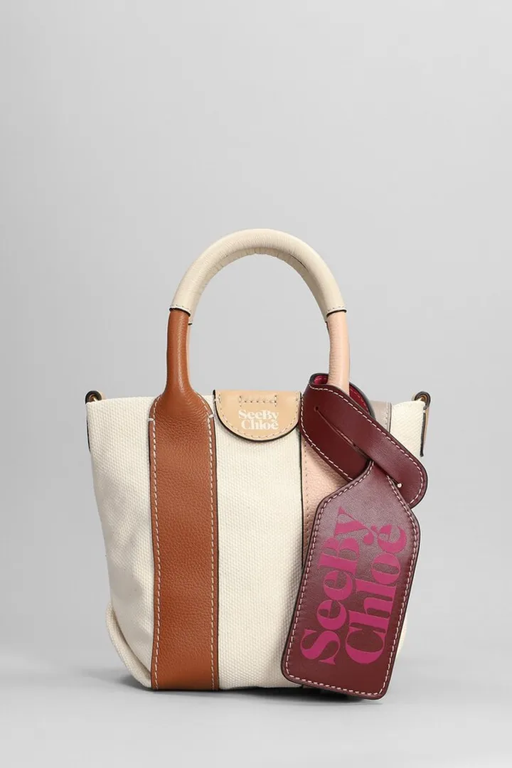 Hand Bag In White Leather