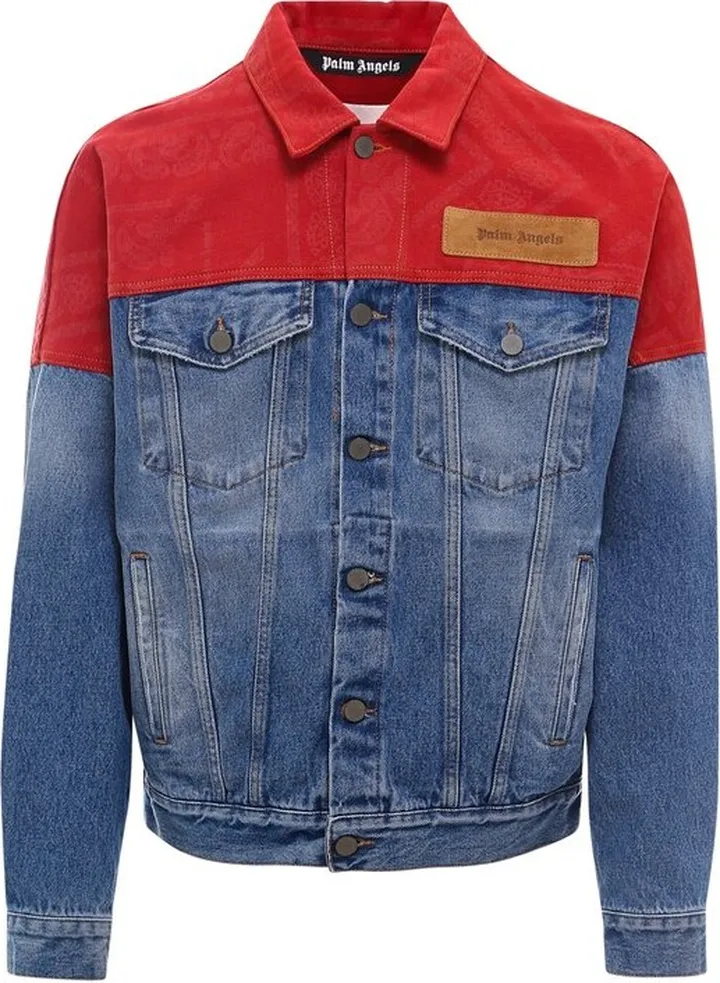 Palm Angels Bandana Panelled Denim Jacket