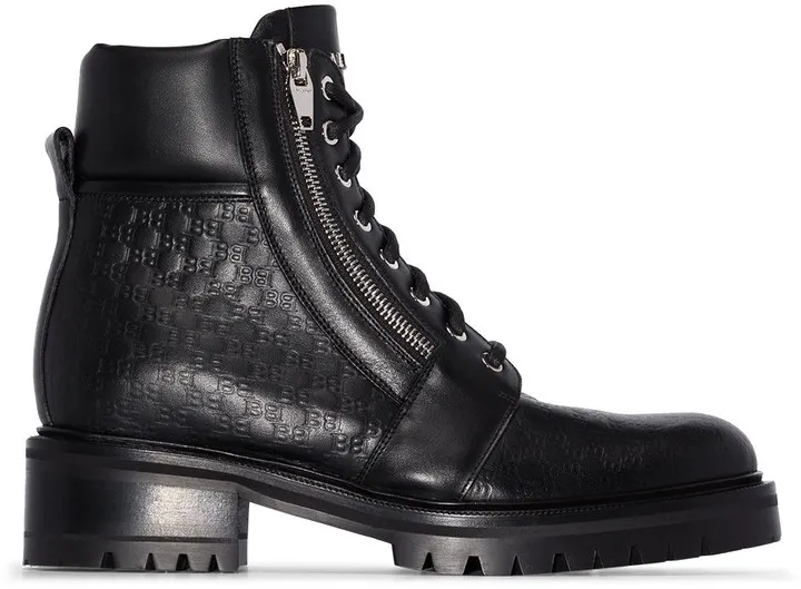 Ranger logo embossed combat boots