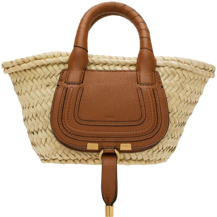 Chloé Brown & Beige Mini Marcie Tote