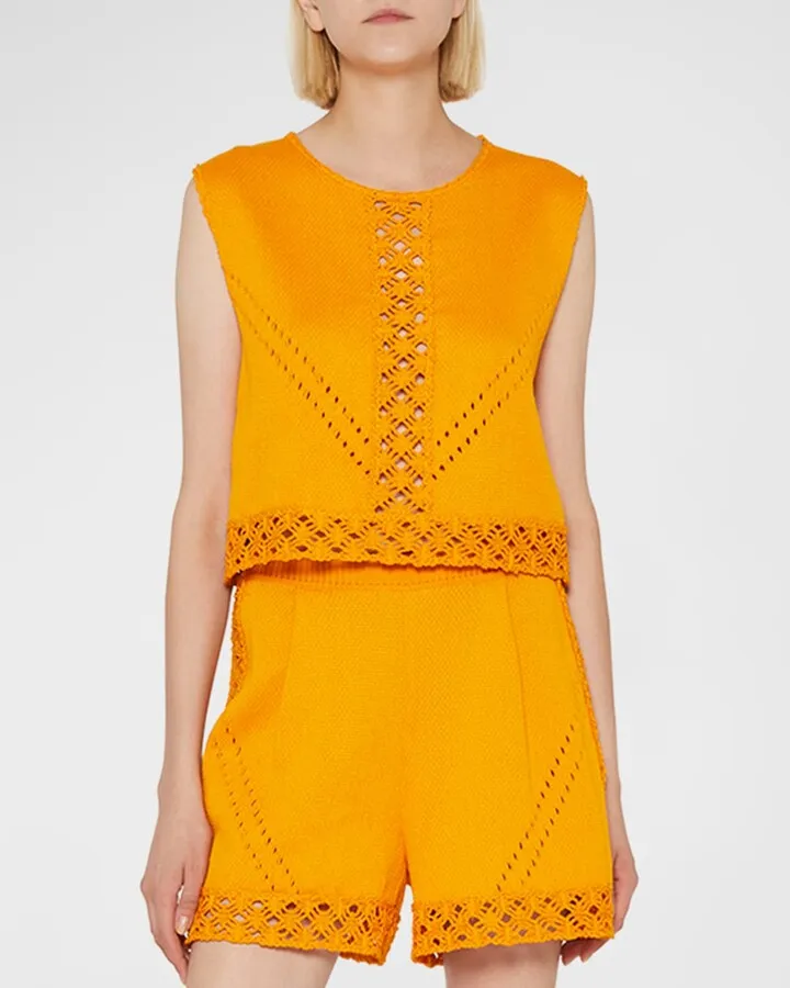 Sleeveless Crochet Crop Top