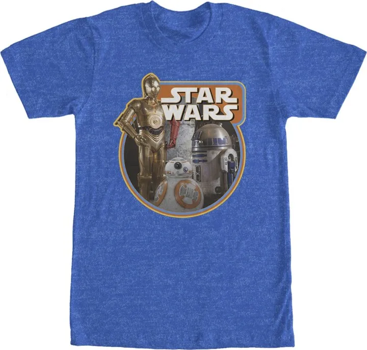 Men's Star Wars The Force Awakens Retro Droids T-Shirt - Royal Blue Heather - Small