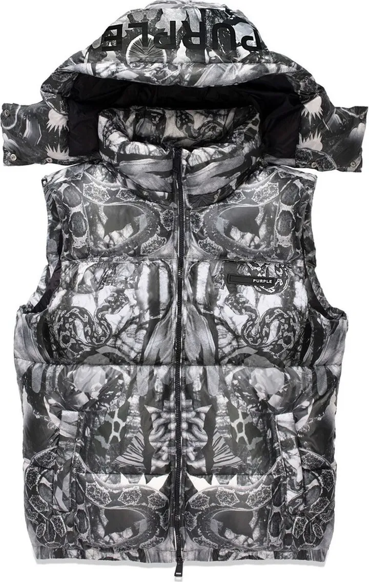 Graphic-Print Puffer Vest