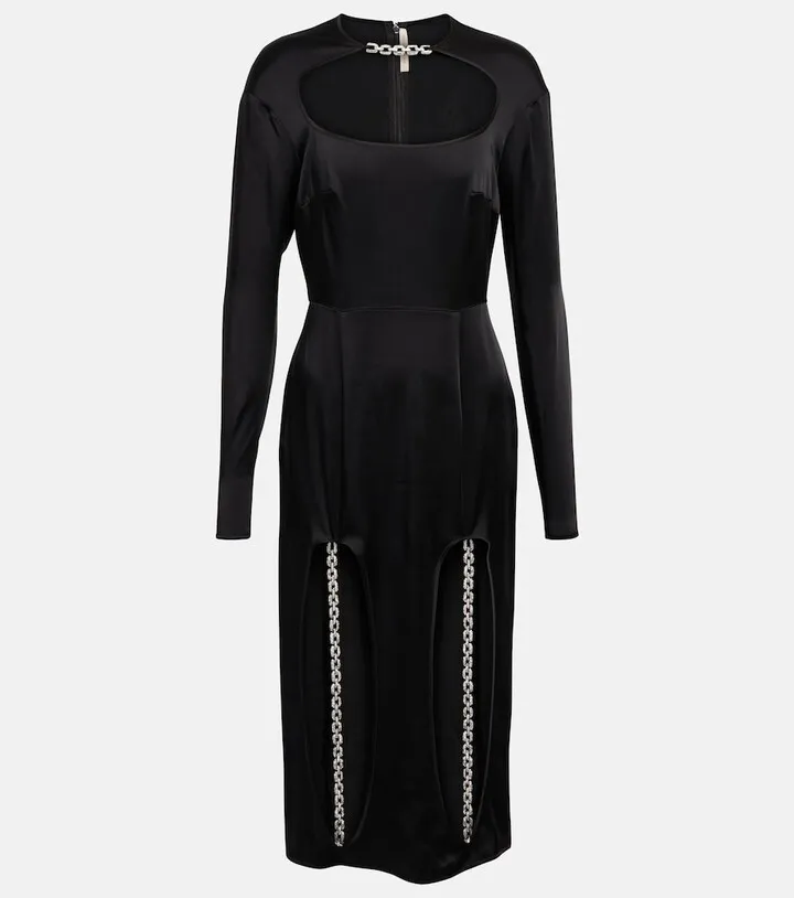 Cutout embellished midi dress
