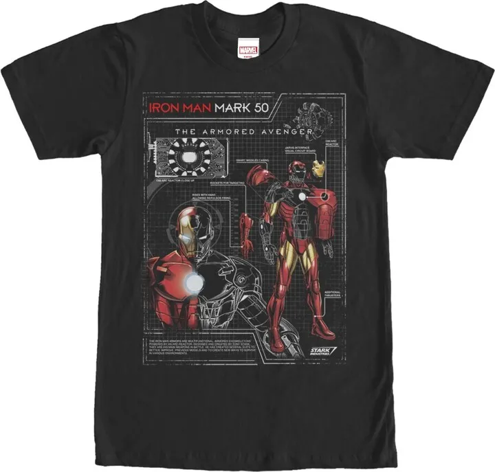 Men's Marvel Iron Man Mark 50 T-Shirt - Black - Large