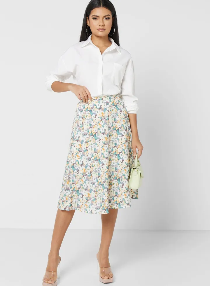 Ditsy Print Skirt