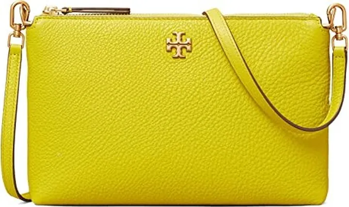 Tory Burch Kira Pebbled Wallet Crossbody (Island Chartreuse) Handbags