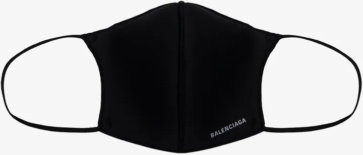 Black Logo Print Face Mask